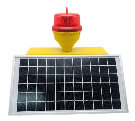 32.5cd Red Single Aviation Obstruction Light พลังงานแสงอาทิตย์ความเข้มต่ำ