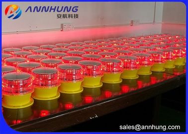 ไฟสัญญาณเตือนการบิน LED สีแดงพร้อมฟังก์ชั่นการตรวจสอบระบบ GSM สำหรับหอคอย