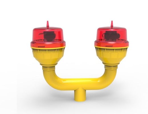 FAA LED Double Aviation Obstruction Light มีอายุการใช้งาน 100,000 ชั่วโมง LED และความเข้มข้นของแสง 32.5cd ปรับได้ เสมอ / กระพริบ